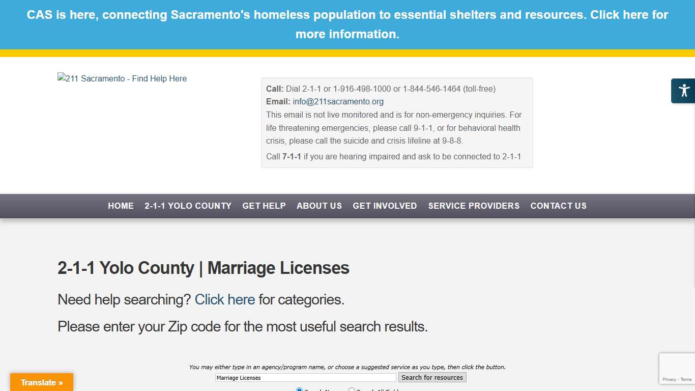 2-1-1 Yolo County | Marriage Licenses | 211 Sacramento