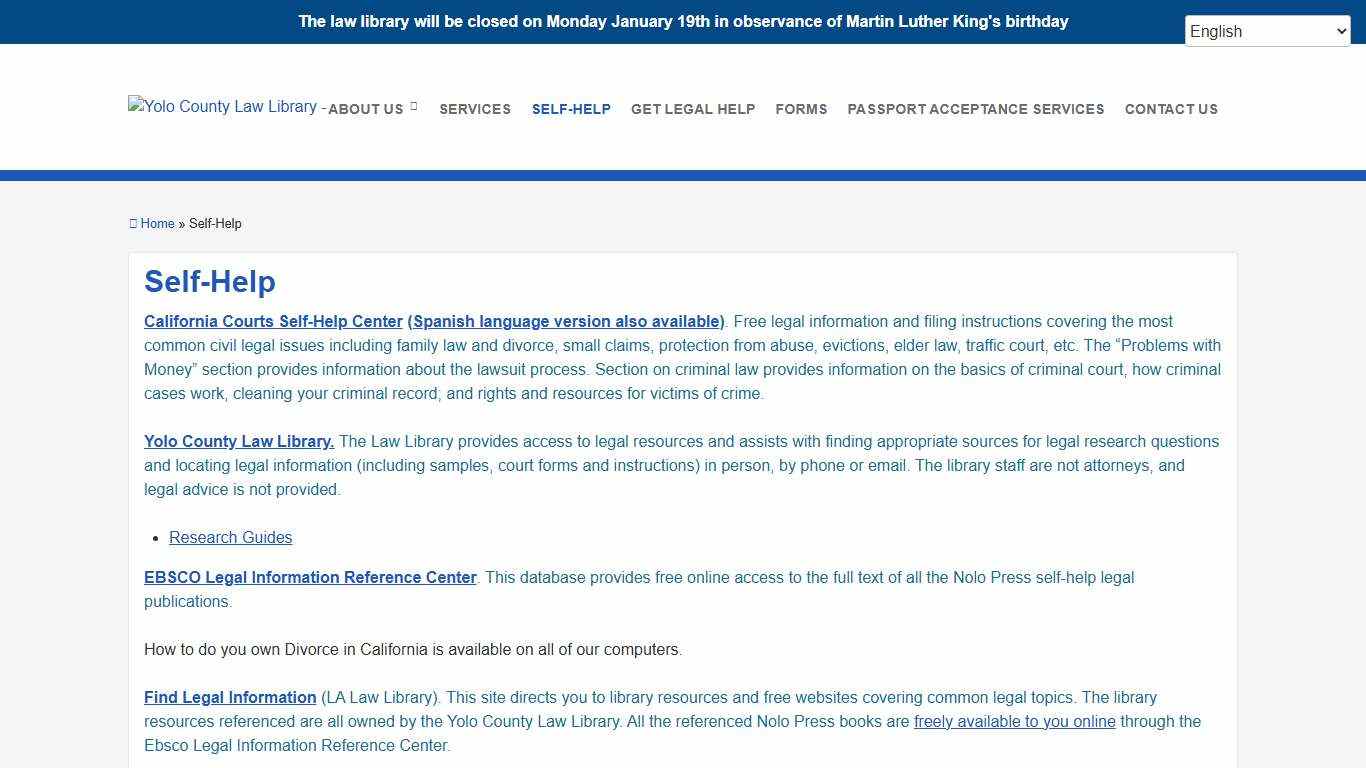 Self-Help - Yolo County Law Library